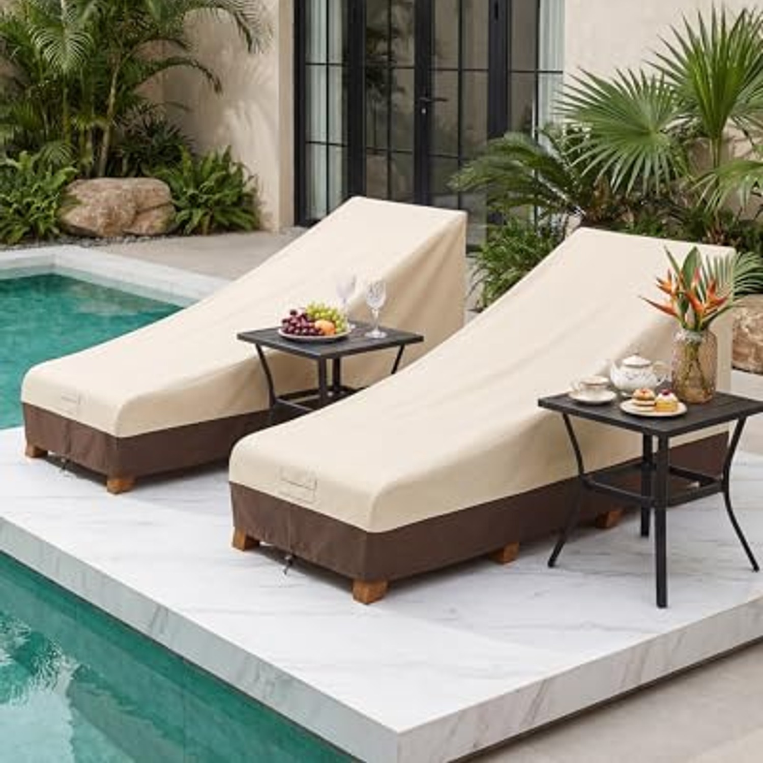 Waterproof Chaise Lounge Cover 2-Pack, 600D Oxford Patio Lounger Covers: image 7