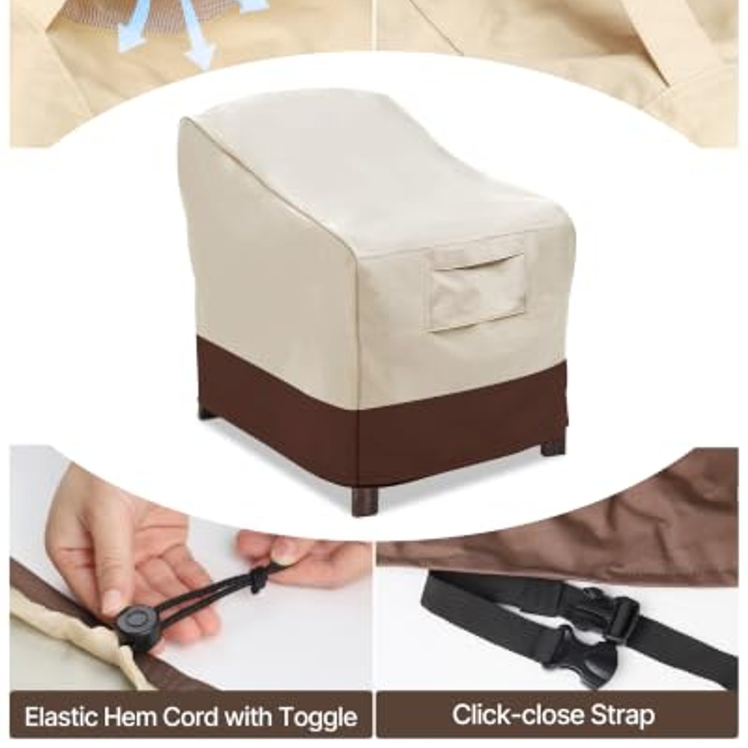 Vailge Waterproof Patio Dining Chair Covers (2 Pack, Large): image 4