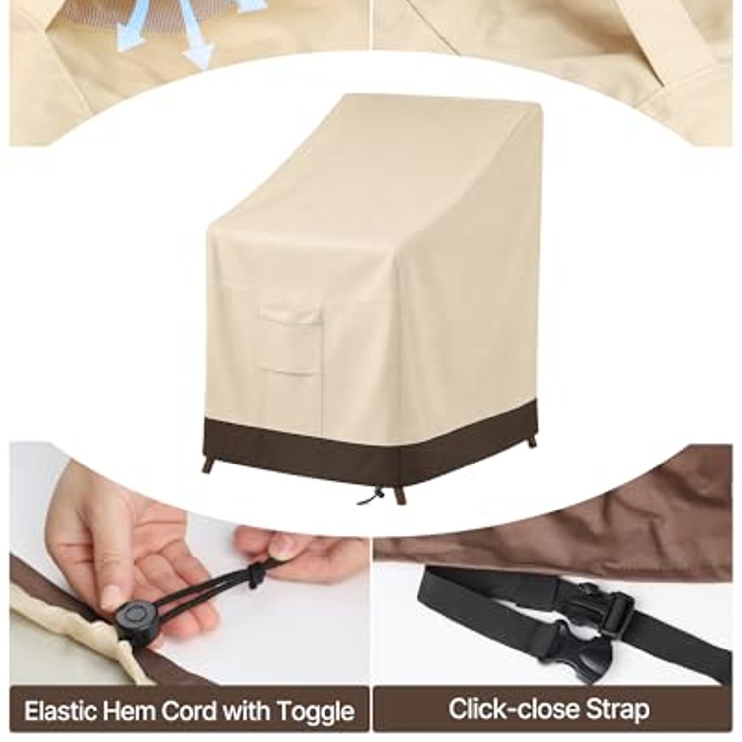 Stackable Patio Chair Cover (Fits 4-6 Stacked Chairs): image 4