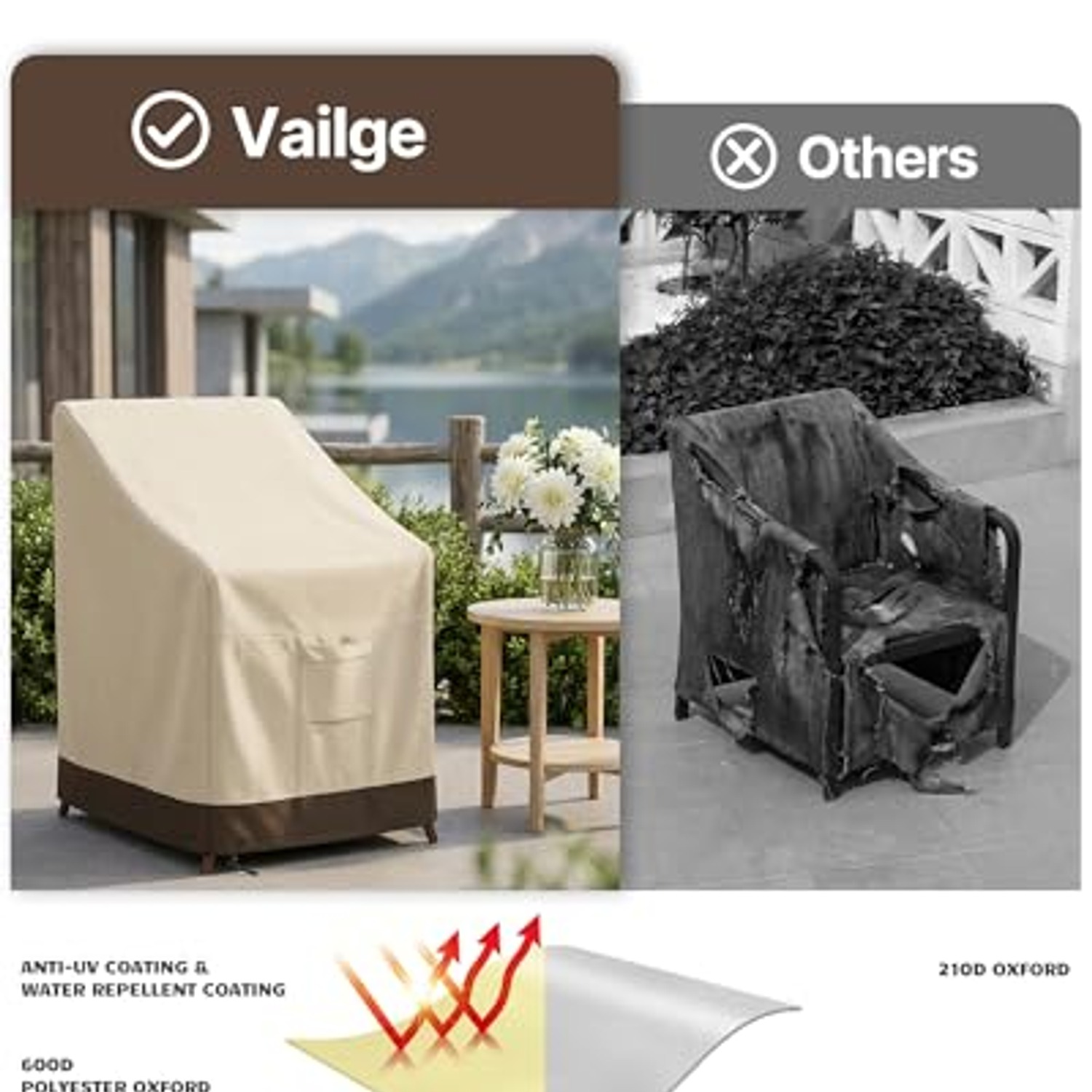 Stackable Patio Chair Cover (Fits 4-6 Stacked Chairs): image 5