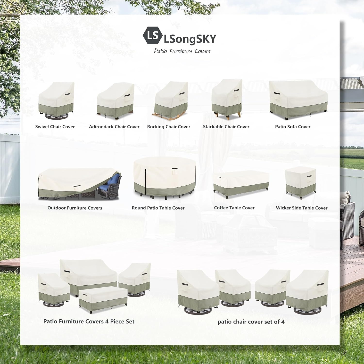 Outdoor Swivel Chair Covers 2 Pack: image 3