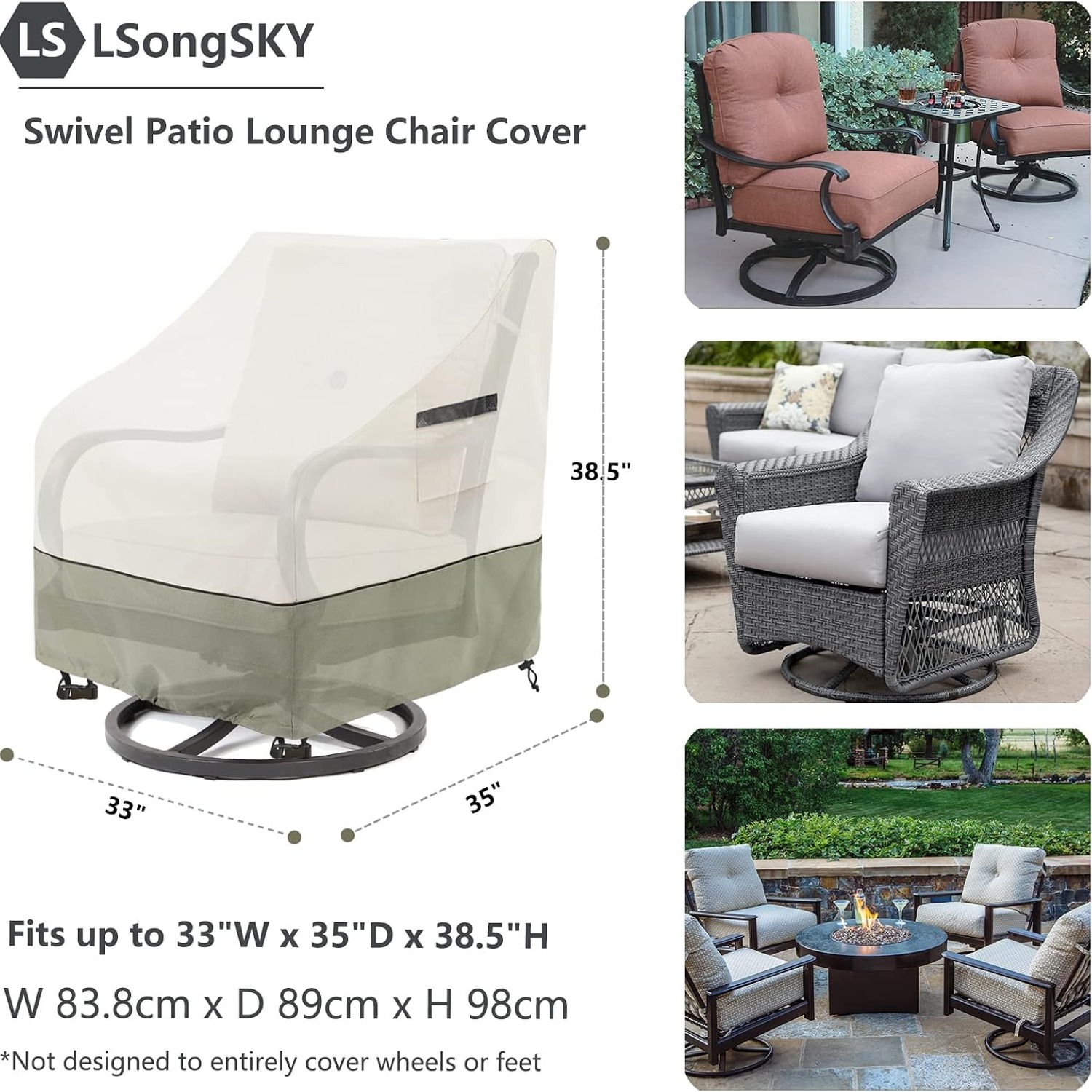 Outdoor Swivel Chair Covers 2 Pack: image 4