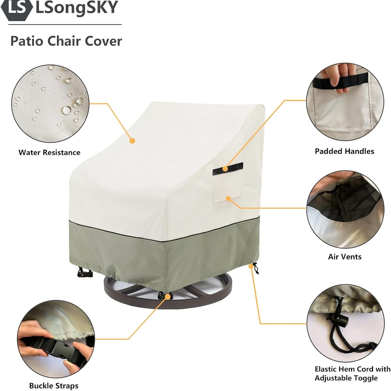 Outdoor Swivel Chair Covers 2 Pack: image 5