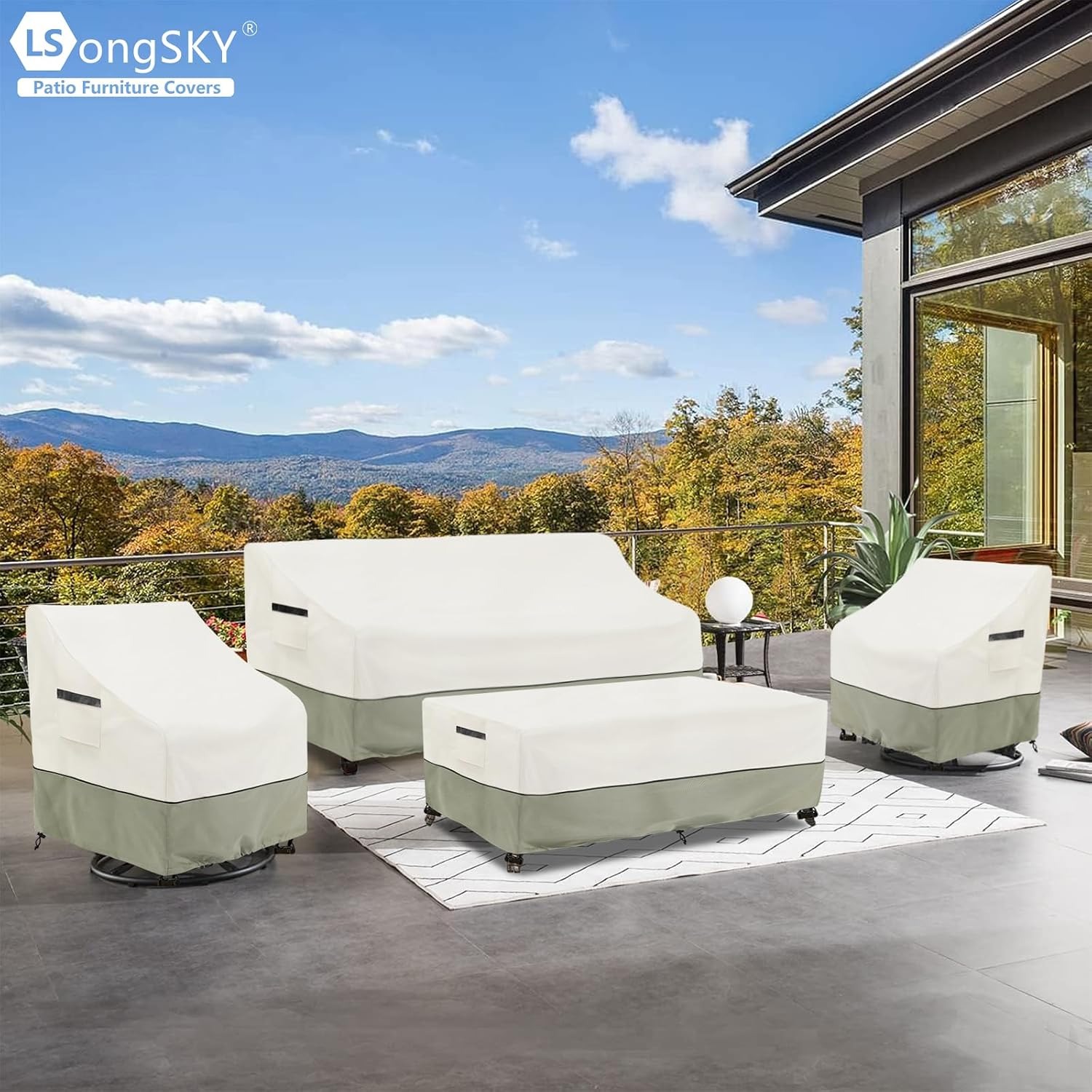 Outdoor Swivel Chair Covers 2 Pack: image 7