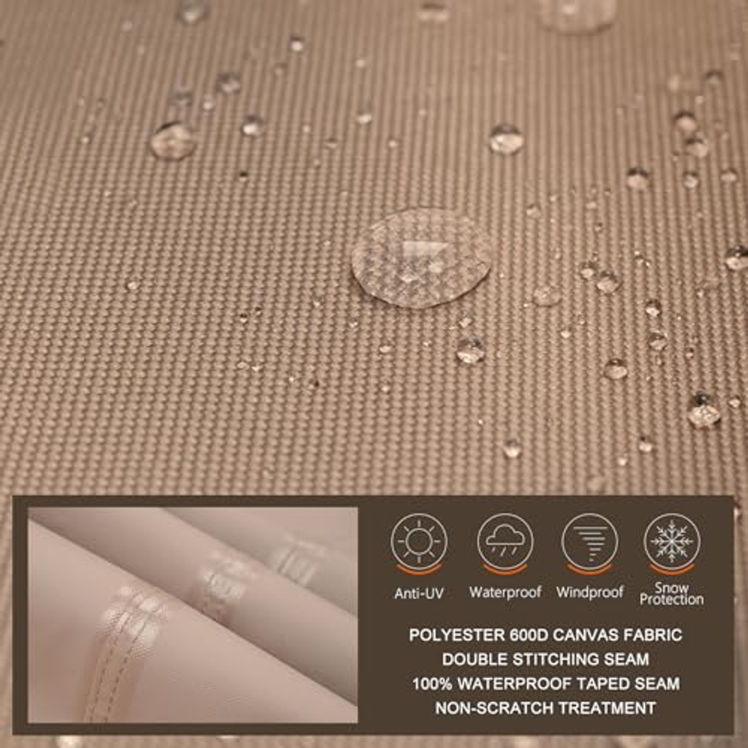 ULTCOVER Rectangular Patio Table Set Cover 88 x 62 in: image 3