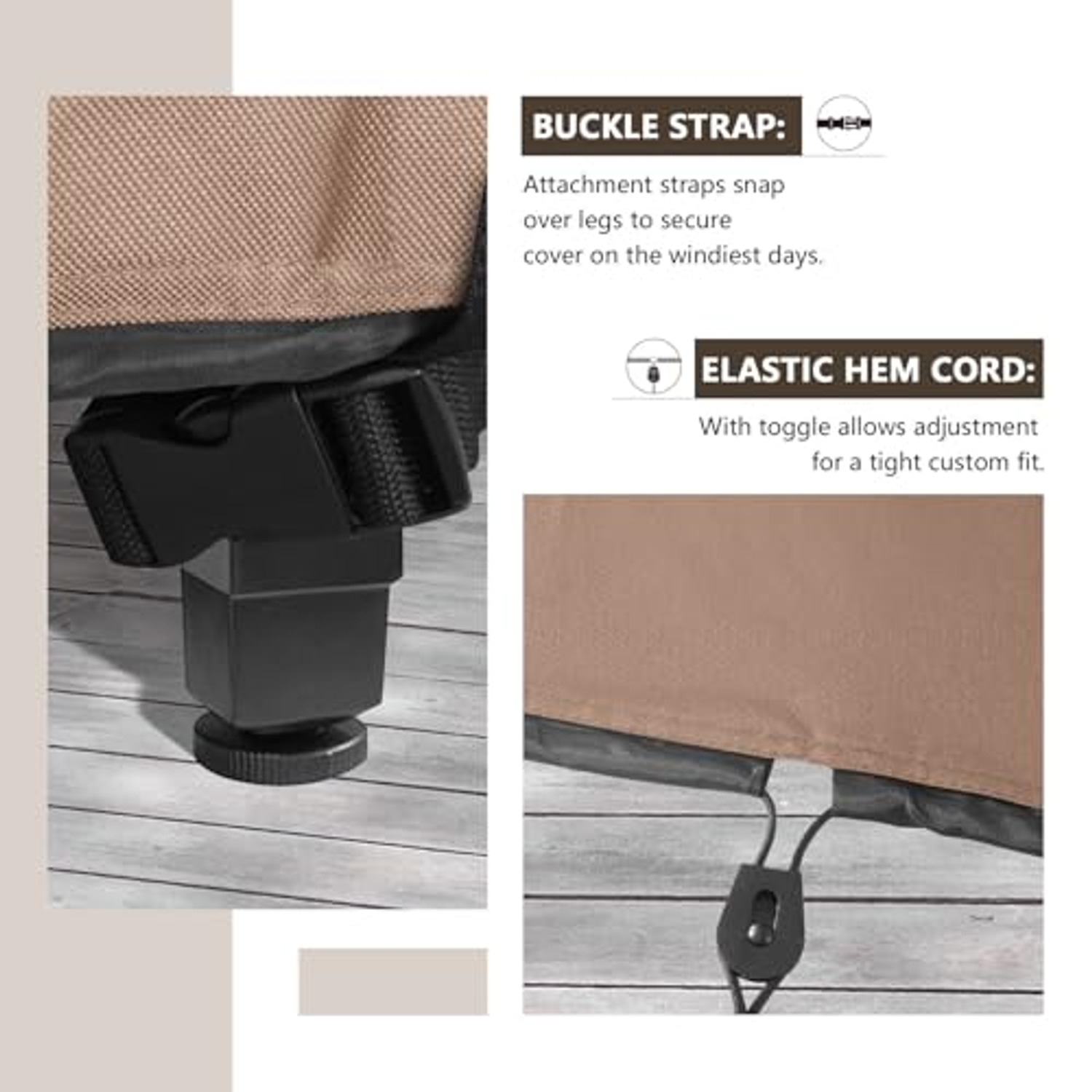 ULTCOVER Rectangular Patio Table Set Cover 88 x 62 in: image 4