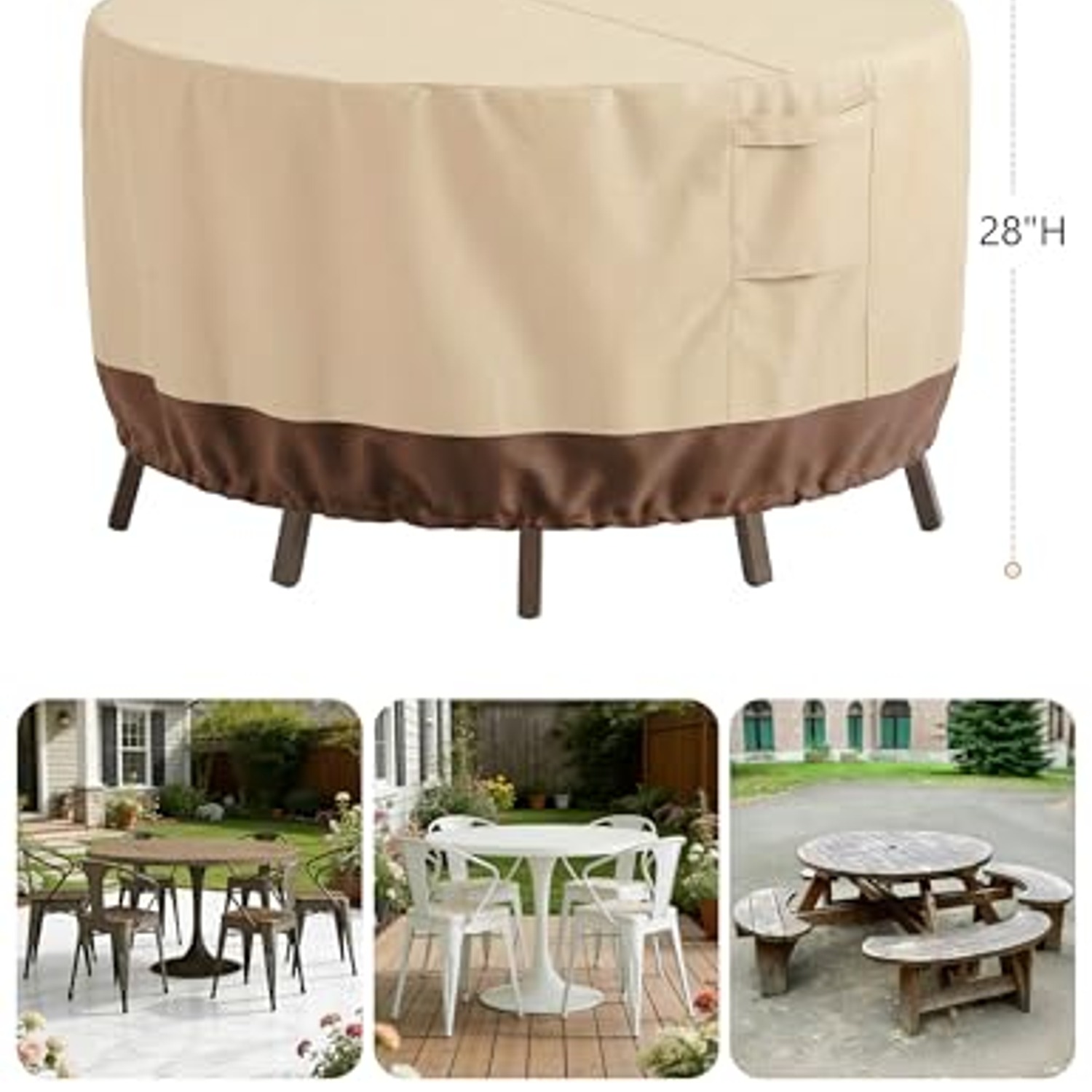 Round Patio Table and Chair Set Cover: image 2