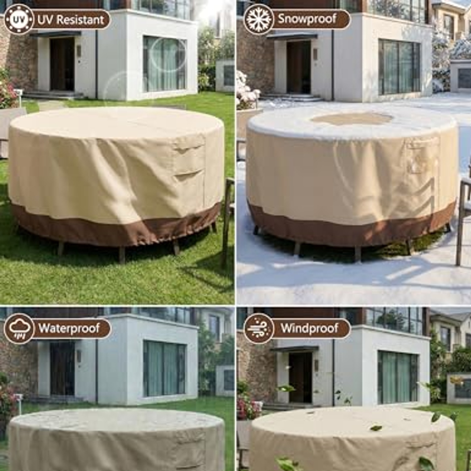 Round Patio Table and Chair Set Cover: image 6