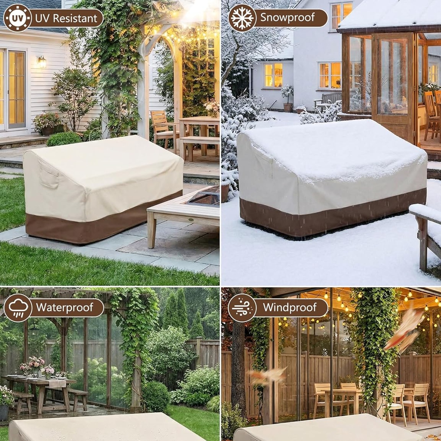 Heavy Duty Waterproof Outdoor Loveseat Cover (2 Seater): image 7