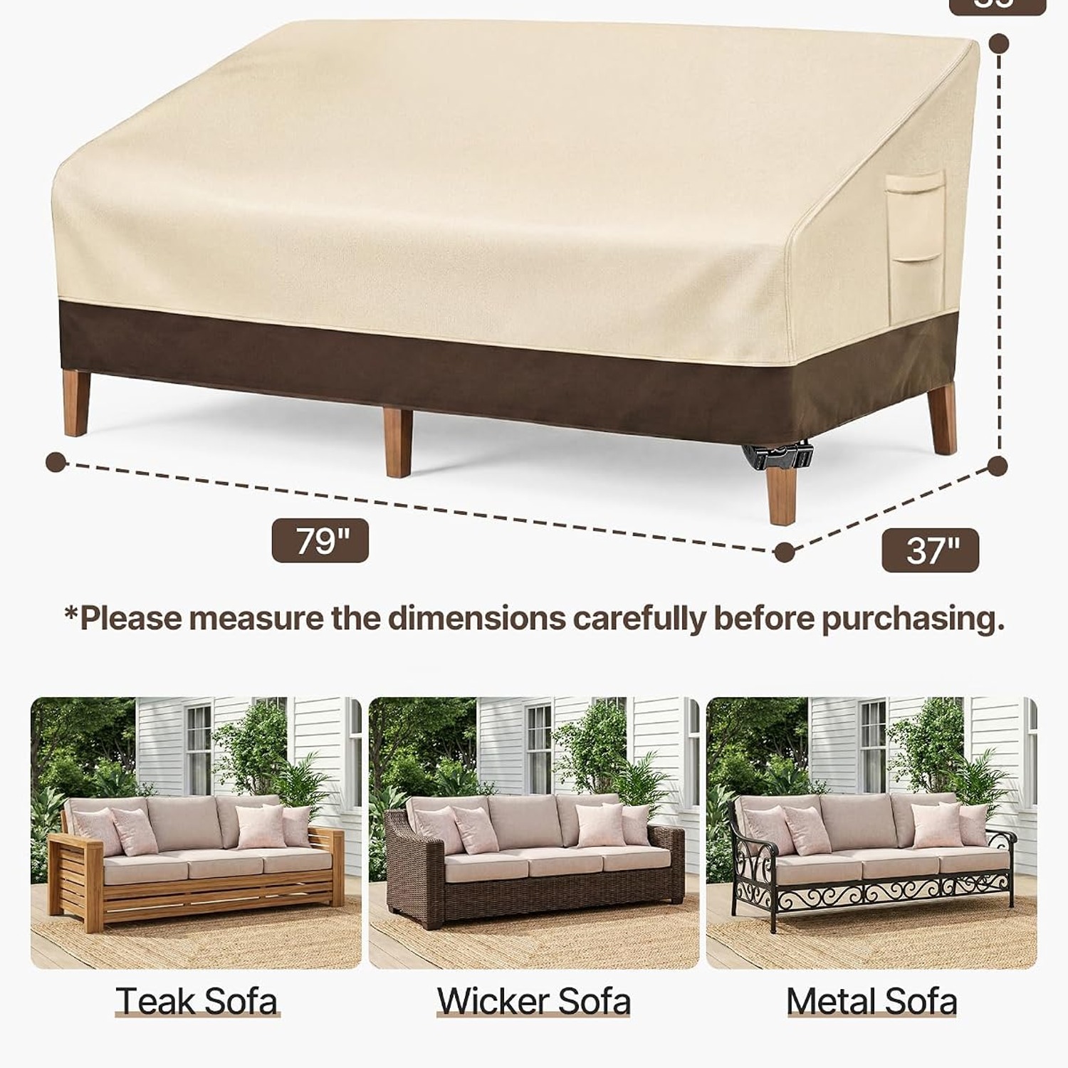 Heavy Duty 3 Seater Outdoor Sofa Cover: image 2