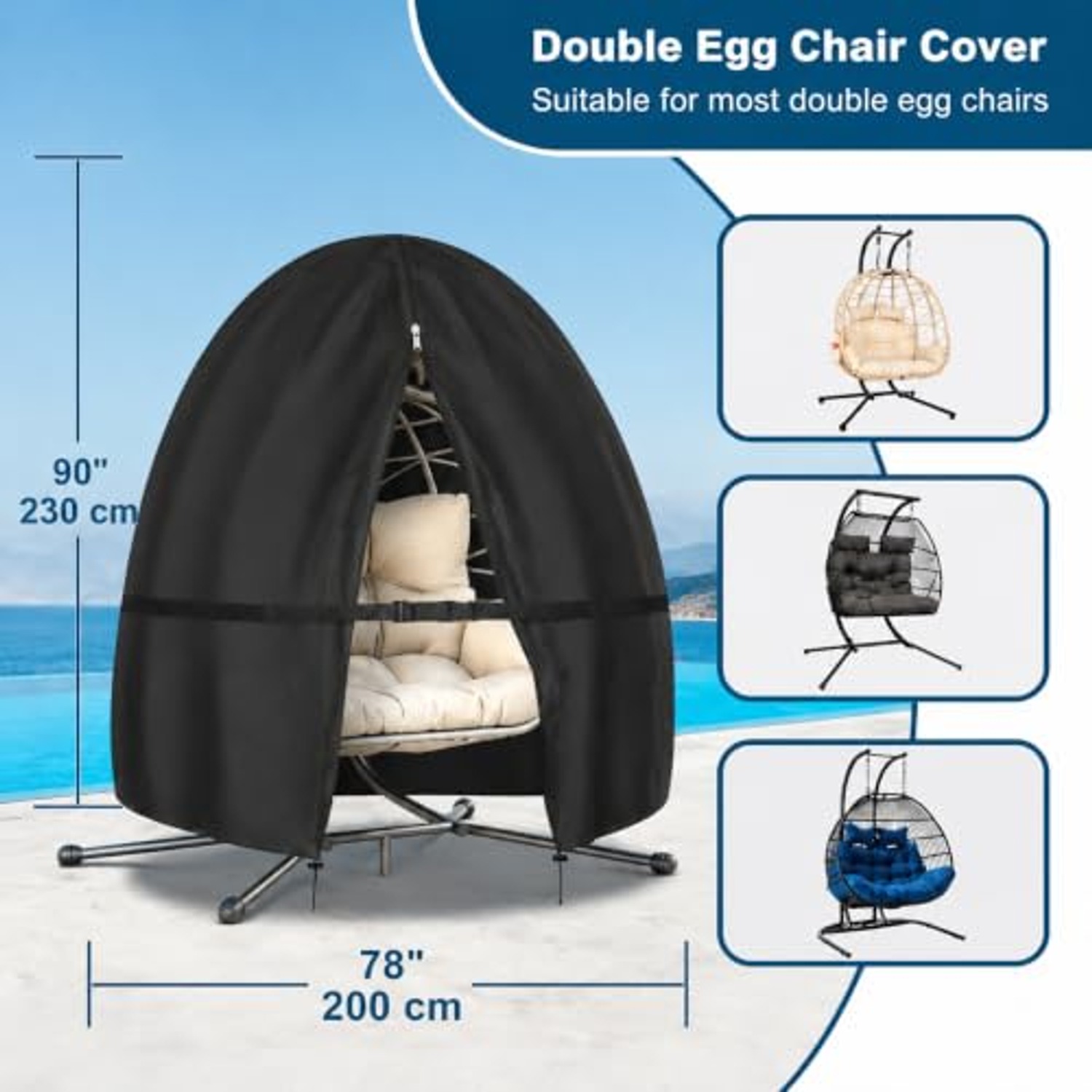Double Egg Chair Cover