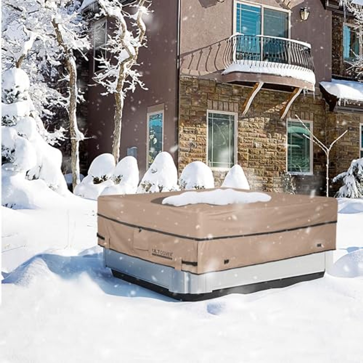 Square Hot Tub Cover 85 Inch Heavy Duty Outdoor Spa Protector: image 5