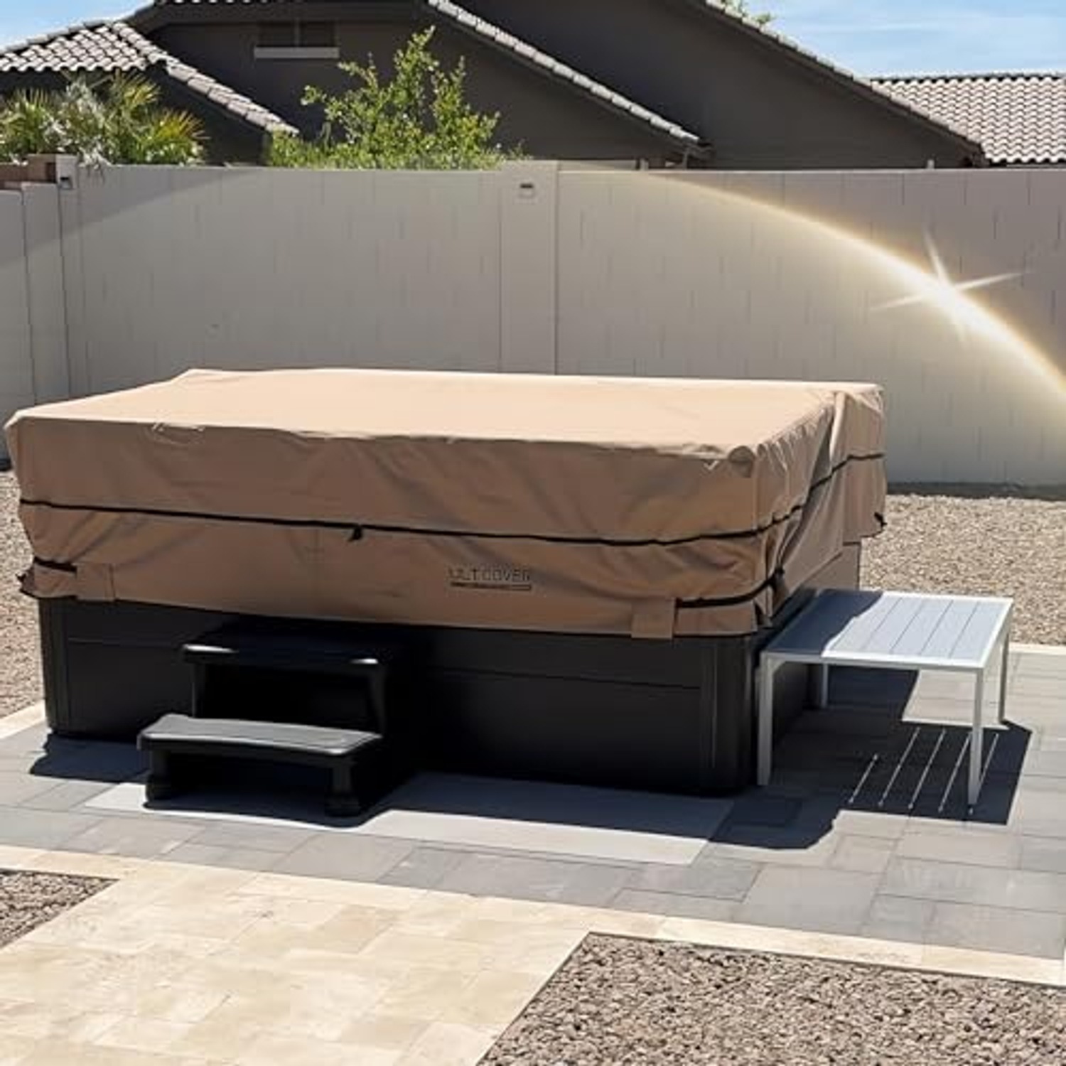 Square Hot Tub Cover 85 Inch Heavy Duty Outdoor Spa Protector: image 6
