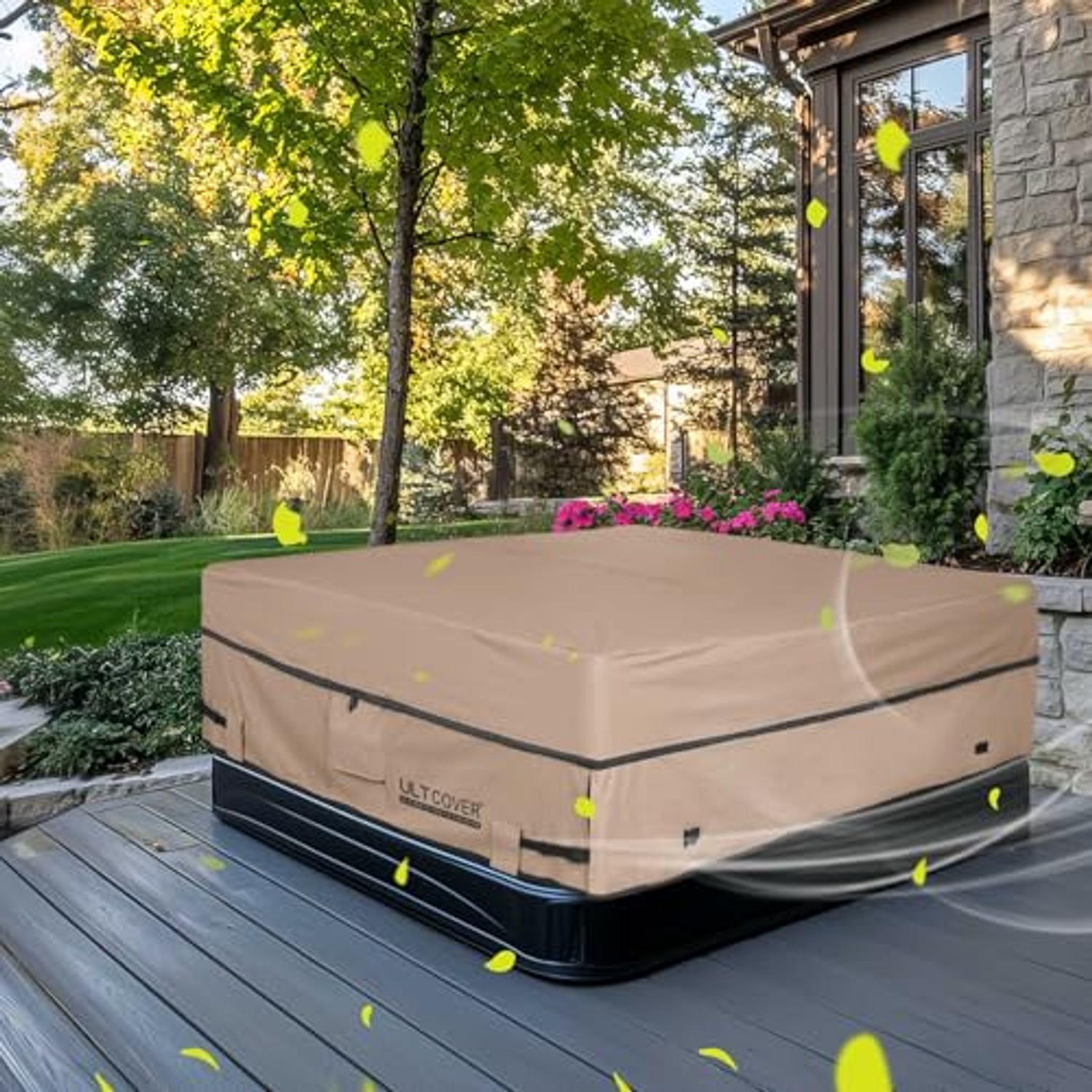 Square Hot Tub Cover 85 Inch Heavy Duty Outdoor Spa Protector: image 7