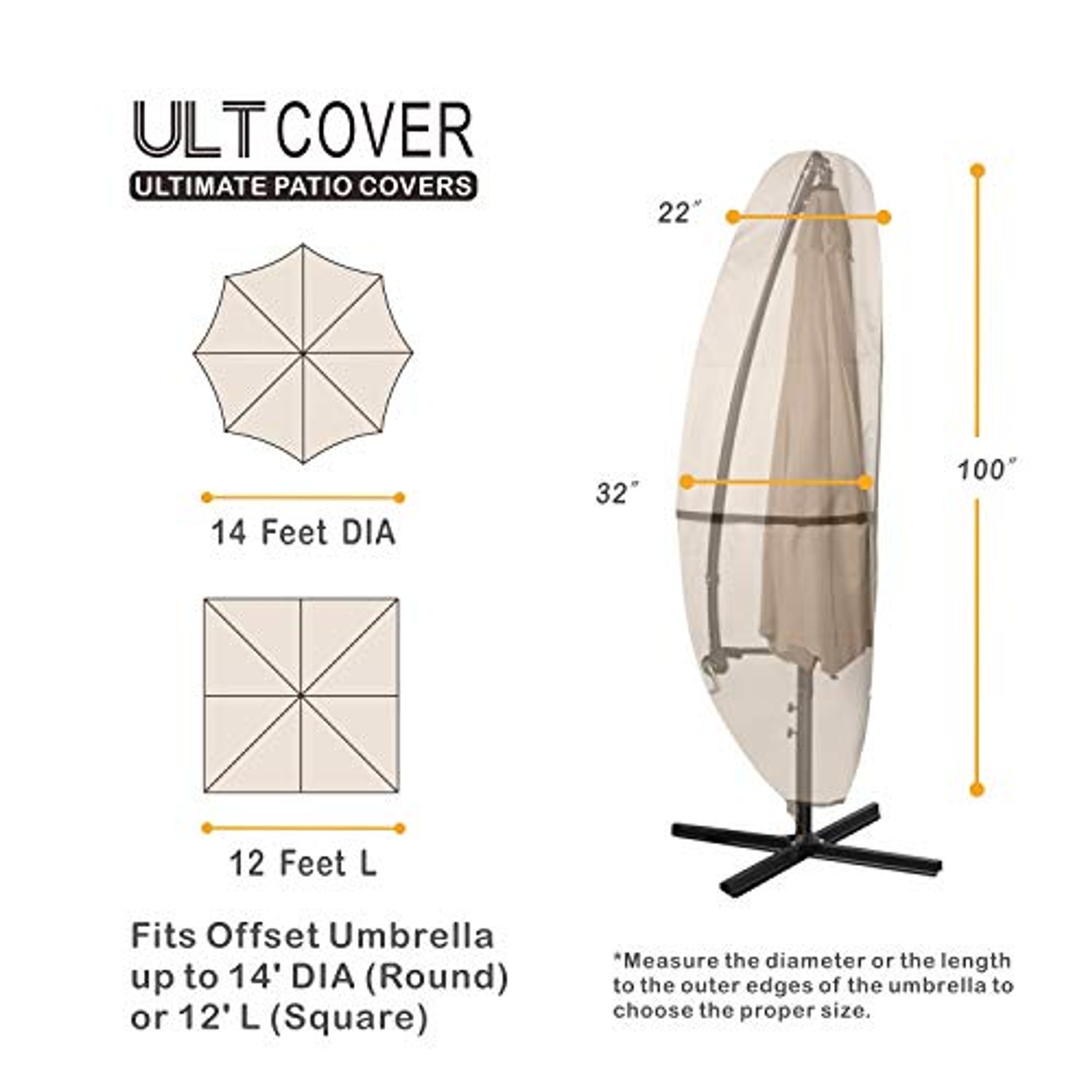 Cantilever Umbrella Cover with Collapsible Rod
