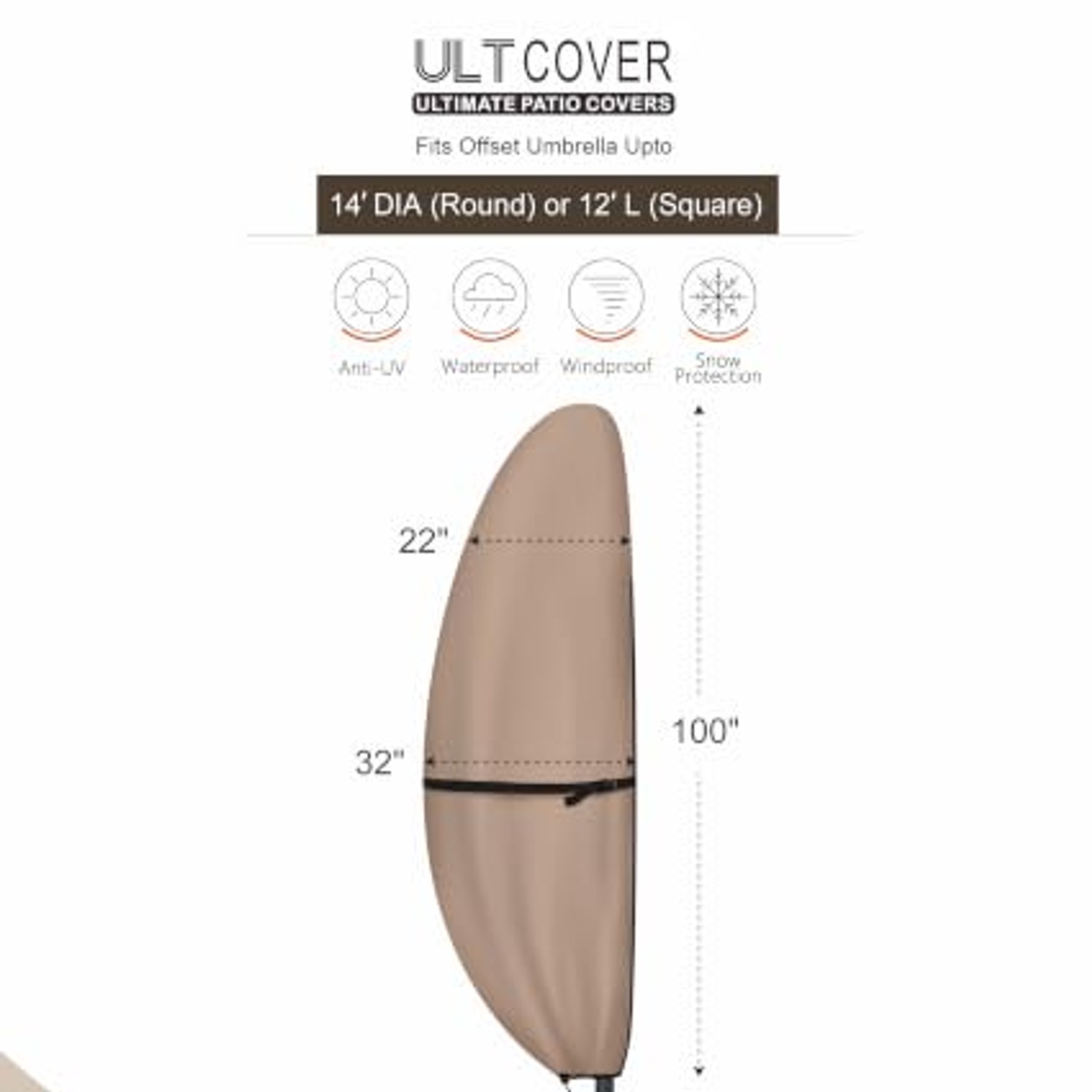 Cantilever Umbrella Cover with Collapsible Rod