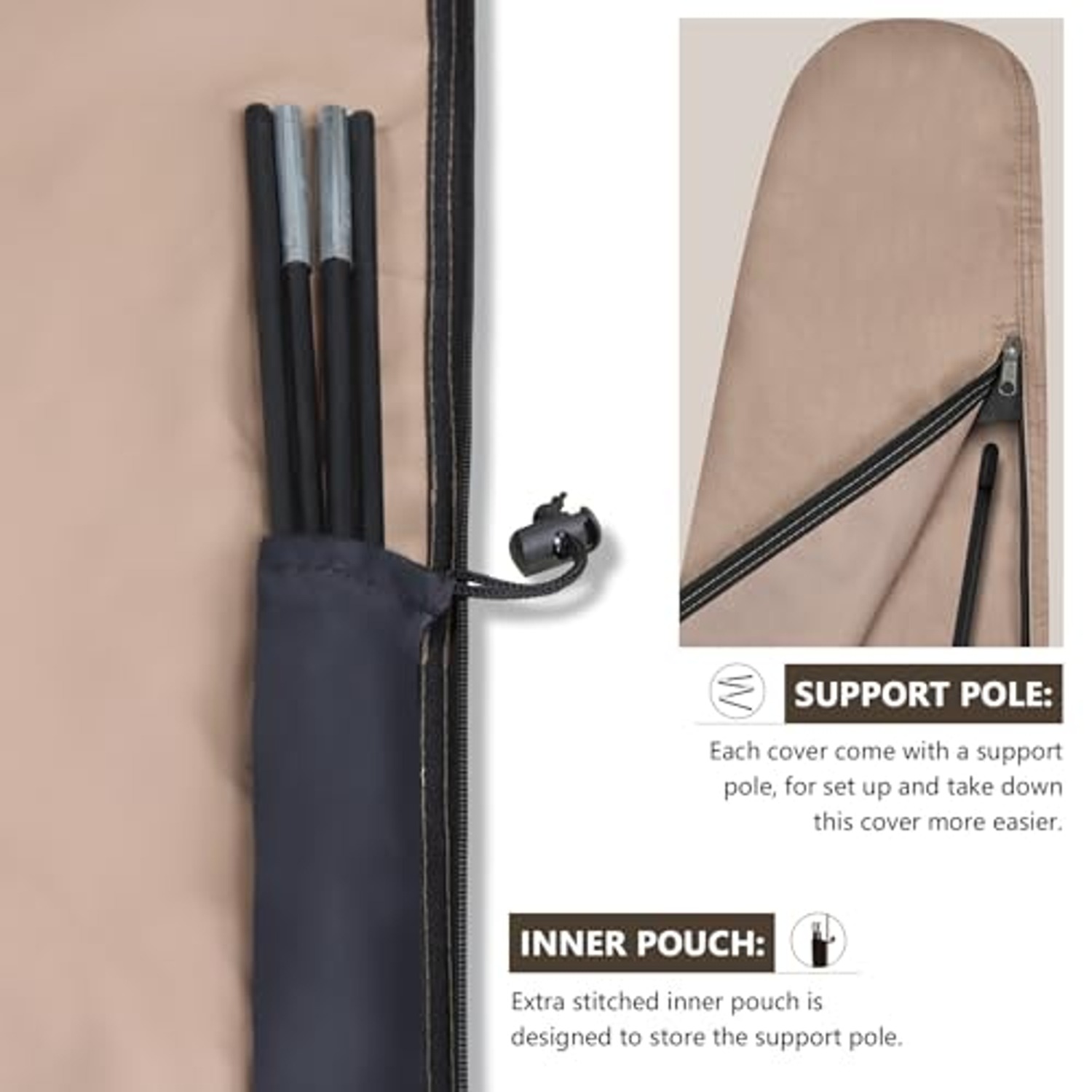 Cantilever Umbrella Cover with Collapsible Rod