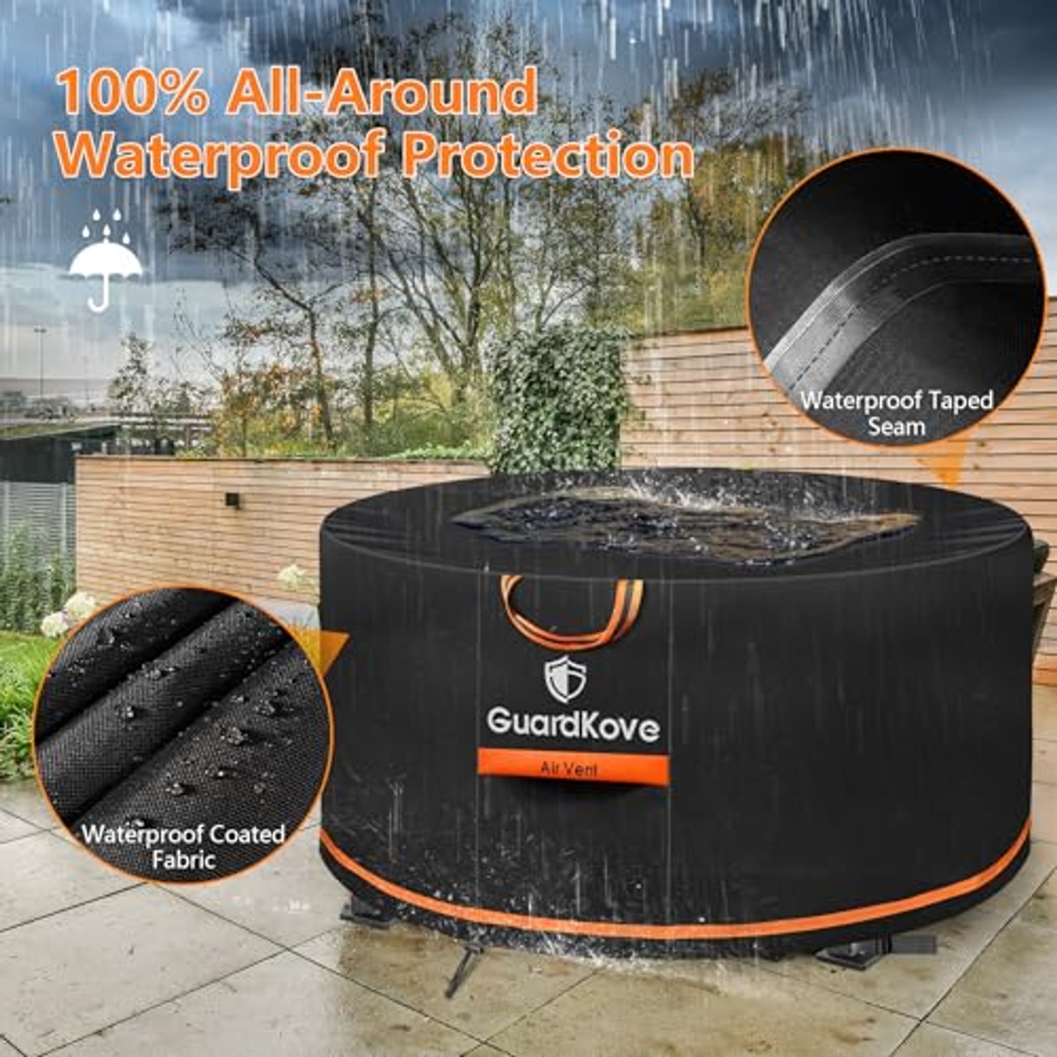 GuardKove 44 Inch Round Fire Pit Cover: image 4