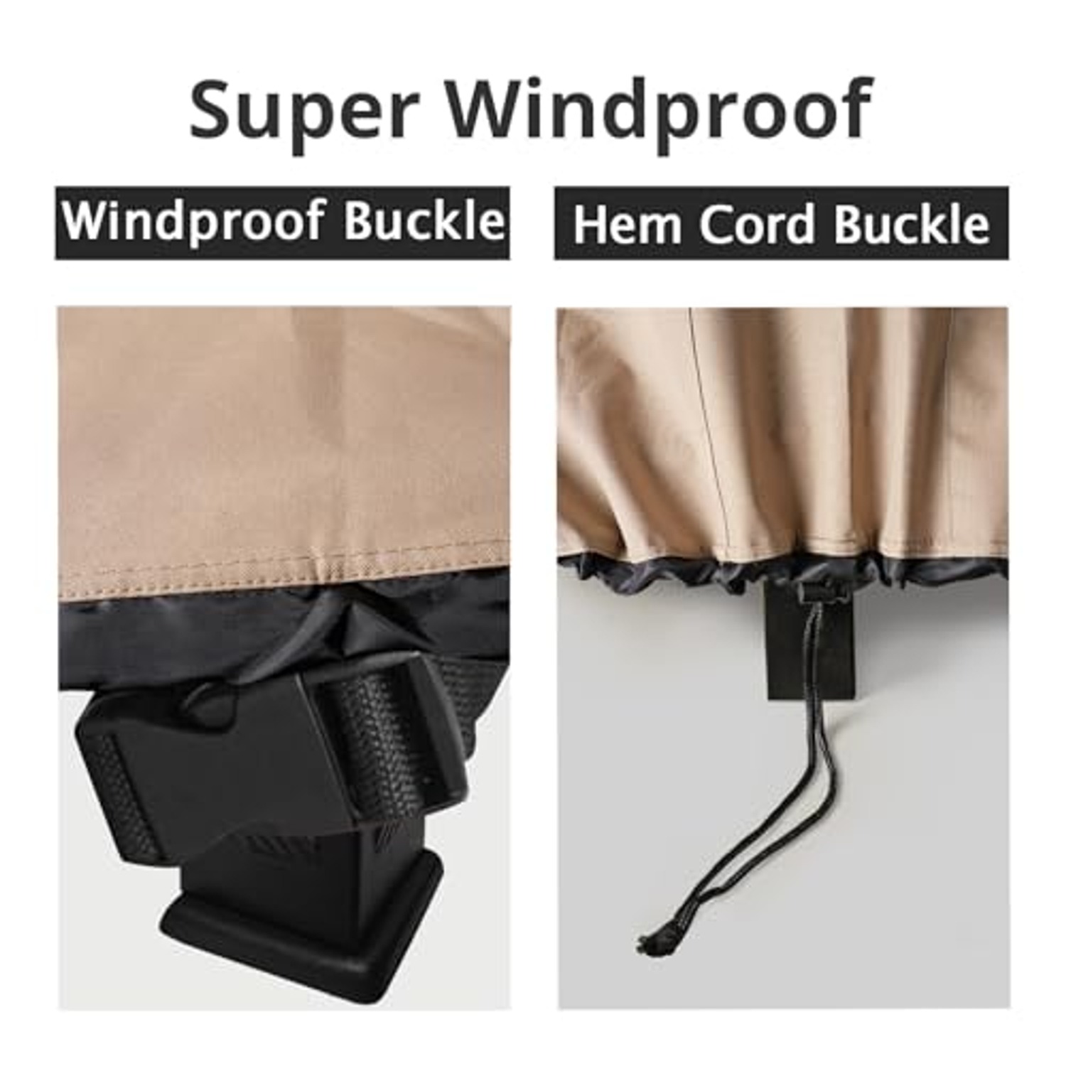 48 Inch Round Fire Pit Cover with Drawstring and Buckles: image 6