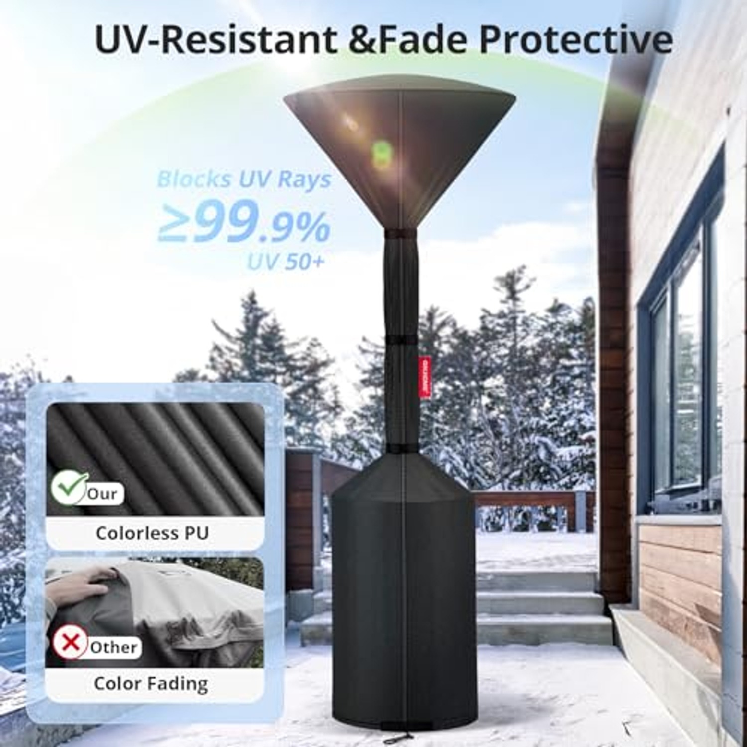 Dome Patio Heater Cover with Windproof Velcro Straps: image 6