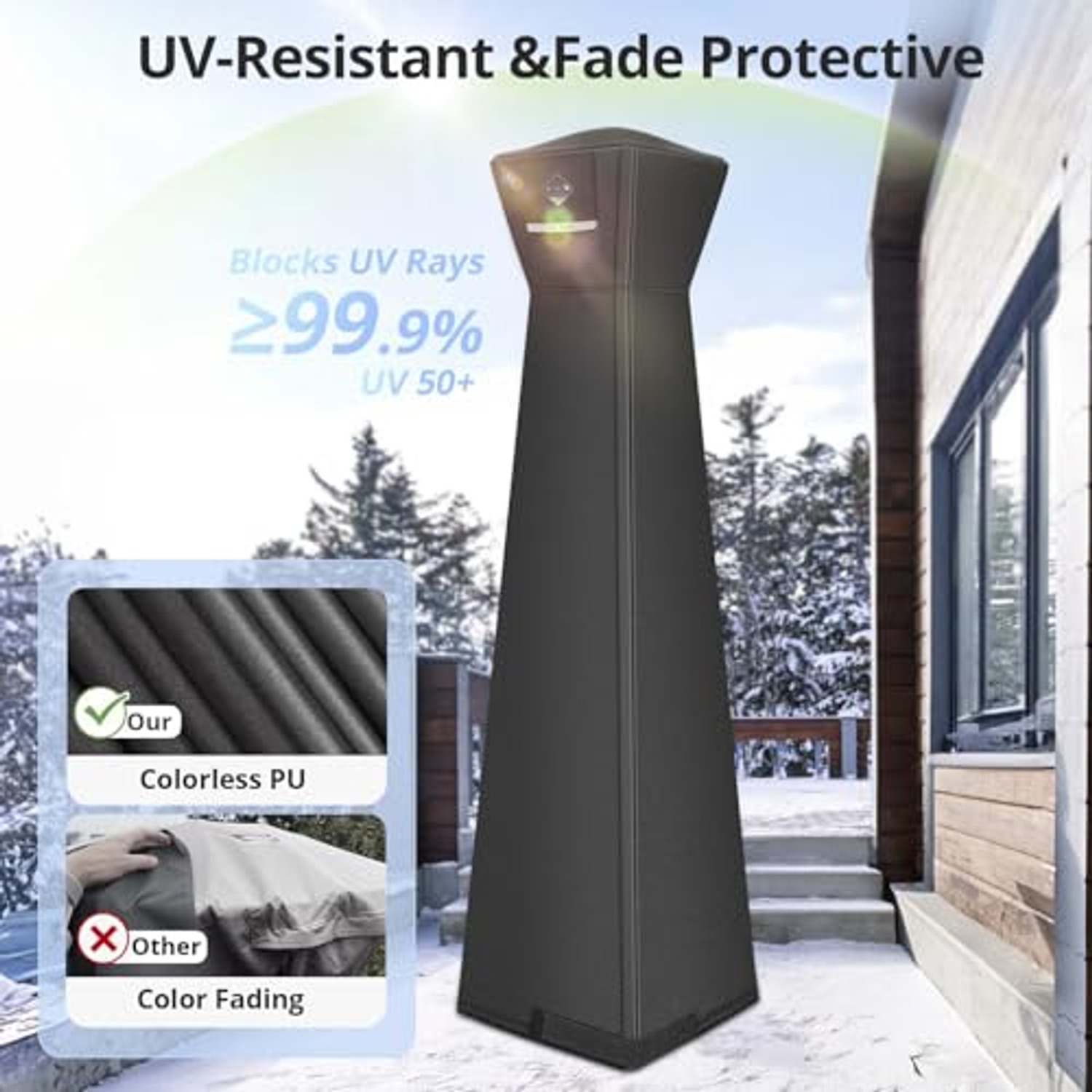 Pyramid Patio Heater Cover with Full-Length Zipper: image 5