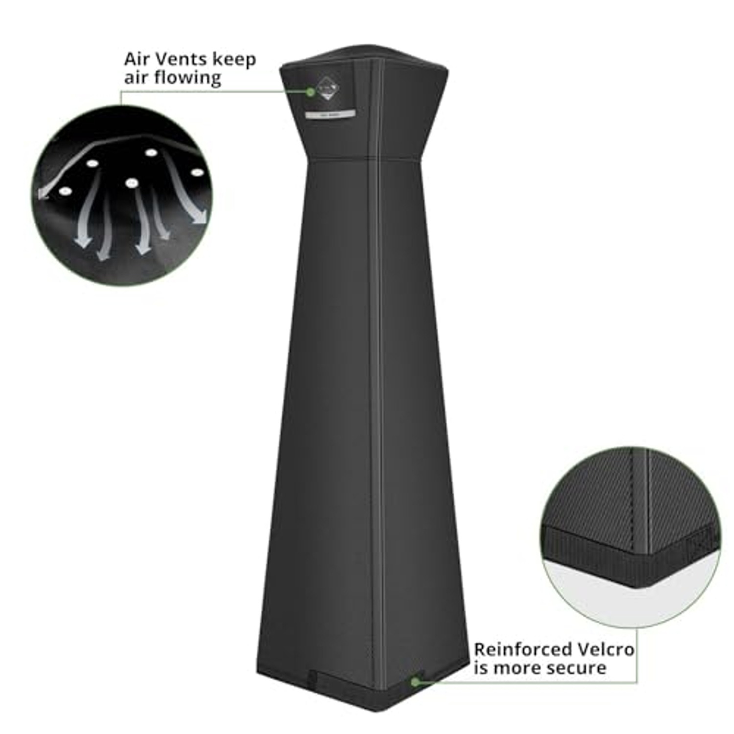 Pyramid Patio Heater Cover with Full-Length Zipper: image 6